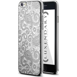 LUXENDARY WHITE PAISLEY DESIGN CHROME SERIES CASE FOR IPHONE 6/6S PLUS