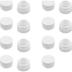 Home Plastic Round Furniture Foot Ending Tube Insert Cover White 19mm Dia 15pcs