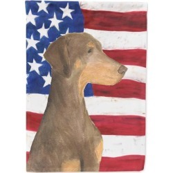USA American Flag with Doberman Flag Canvas House Size