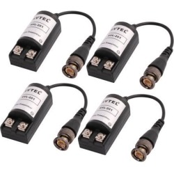 2Pair ABS Shell CCTV Camera Power Passive Video Balun BNC Coaxial Cable Adapter