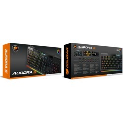 Cougar Aurora S Gaming Keyboard with Carbonlike Design and Multicolor Lighting