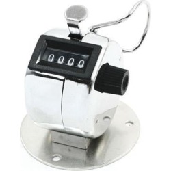 Unique Bargains Round Base Reset Knob Metal Finger Ring 4 Digits Hand Tally Counter TAK-601