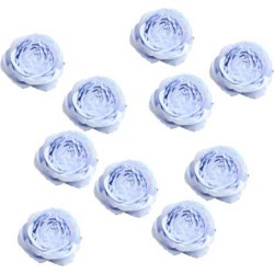 buy  10 Pieces Artificial Rose Flower Head DIY Wedding Decorations light blue cheap online