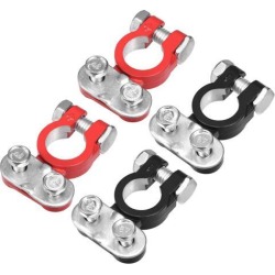 Car Battery Terminal Clamps Positive Negative Set Aluminum Alloy Red Black 2 Pairs