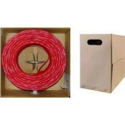 Cable Wholesale Cat5e UTP Bulk Cable Solid 350MHz 24 AWG 1000 ft - Red