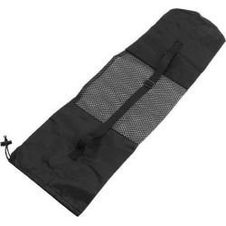Unique Bargains Adjustable Strap Nylon Yoga Pilates Mat Bag Black