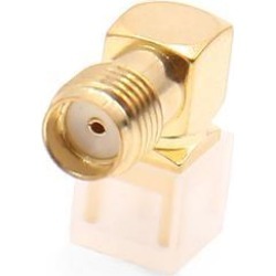 Gold Tone Right Angle Solder PCB Mount Car Antenna SMA Jack Female RF Connector