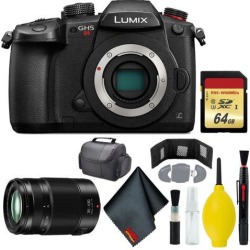 Panasonic Lumix DC-GH5S Mirrorless Micro Four Thirds Digital Camera - Cleaning Kit - 64GB - Card Wallet & Reader - CASE - Panasonic Lumix G X Vario