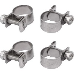 13mm-15mm 304 Stainless Steel Screw Mounted Adjustable Pipe Hose Clamps 4pcs