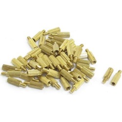 Unique Bargains 50 Pcs Gold Tone Male Female PCB Pillars Standoff Spacers M2x7mmx10mm