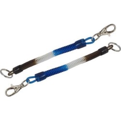 Unique Bargains Tricolor Lobster Clasp Stretchy Spring Coiled Strap Lanyard Keyring 2 Pcs