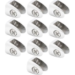 Home Zinc Alloy Door Glass Shelf Clamp Brackets Fixing Clip Holder Support 10pcs