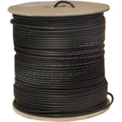 Cable Wholesale RG6 Coaxial Cable 18AWG Solid 1000 ft Spool - Black
