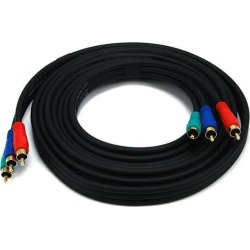 Monoprice 12ft 22AWG 3-RCA Component Video/Audio RG-59/U Coaxial Cable - Black