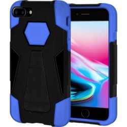 Amzer Dual Layer Hybrid KickStand Case - Black/ Blue for iPhone 8 Plus