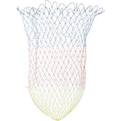 Unique Bargains 2.2' x 1.6' Portable Fishing Landing Net Fish Angler Mesh for Fishermen Crucian Yellow Red Blue