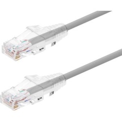 Monoprice Cat6 Ethernet Patch Cable - 5 feet - Gray Snagless RJ45 Stranded 550MHz UTP CMR Riser Rated Pure Bare Copper Wire 28AWG - SlimRun Series