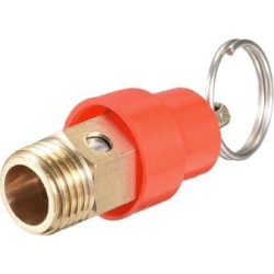 Air Compressor Pressure Relief Valve Release G 1/4' NPT Male Threaded 115 PSI Set Pressure Red Hat