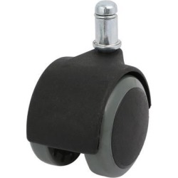 50mm Diameter PU Wheel 11mm Shaft Dia Non-Brake Swiveling Caster Roller Black