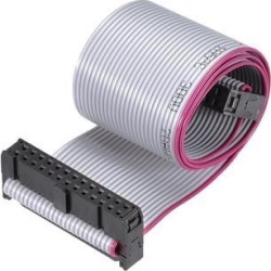 IDC Wire Flat Ribbon Cable FC/FC Connector A-type 26Pins 2.54mm Pitch 30cm Length Gray