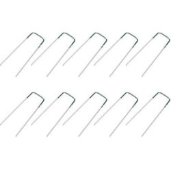U-Shaped Garden Staples Pegs Ground U Pins 150mm 5.9-inch 3mm Dia Square 16pcs