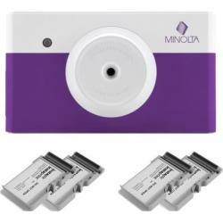 Minolta MNCP10 instapix Instant Print Camera (Purple) with 40-Print Bundle