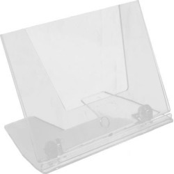 Office Counter Plastic L-Shaped Display Name Business Card Holder Clear