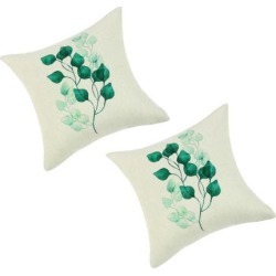Pack of 2,Green Leaves Throw Pillow Cover, Pattern Cushion Cover Cotton Plant Pillow Case Square Pillow Protectors Home Decorative for.