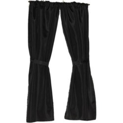 Carnation Home Fashions Indoor Polyester Fabric Window Curtain in Black