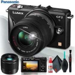 Panasonic Lumix G DMC-GF2K Digital Camera (BODY ONLY) + Panasonic Lumix G 25mm f/1.7 ASPH. Lens + Cleaning Kit