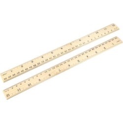 Wood Ruler 30cm 12 Inch Double Scale Measuring Tool for Office 30pcs