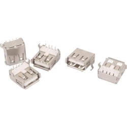 Unique Bargains 5pcs 90 Degree 4-Pin DIP Through Point PCB Mount USB A Female Jack Socket