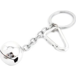 Unique Bargains Bell Pendant Decorative Silver Tone Metal Keyring Key Holder