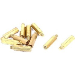 M3x16mm+4mm Male to Female Thread 0.5mm Pitch Brass Hex Standoff Spacer 10Pcs