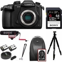 Panasonic GH5 Lumix 4K Mirrorless Camera (Body Only) with Rode VideoMic Bundle