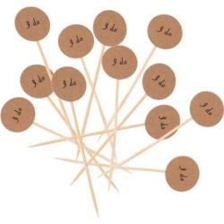 50 Pieces Kraft Paper I Do Cake Topper Cupcake Picks Wedding Party Supplier