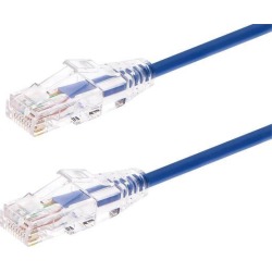 Monoprice Cat6 Ethernet Patch Cable - 50 feet - Blue Snagless RJ45 Stranded 550MHz UTP CMR Riser Rated Pure Bare Copper Wire 28AWG - SlimRun Series