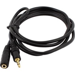 Unique Bargains Black 3.5mm Stereo Male to Female Audio Extension Cable Cord 1.5M Length