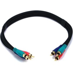 Monoprice 1.5ft 22AWG 3-RCA Component Video/Audio RG-59/U Coaxial Cable - Black