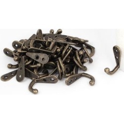 Bedroom Bathroom Clothes Towel Hanging Zinc Alloy Wall Hook Bronze Tone 50pcs