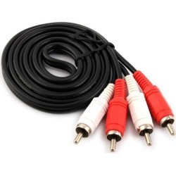 Universal 2 RCA Male to 2 RCA Male Audio Video Cable 5Ft Length 2pcs for Speaker