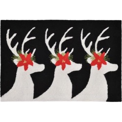 Trans Ocean FTP12181848 Frontporch Reindeer Black Pillow, 24 x 36 in.