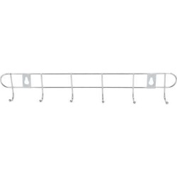 Unique Bargains 14.4' Length 6 Hooks Bathroom Towel Coat Hanger Metal Rack