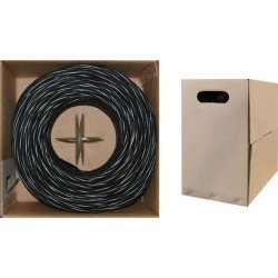 Offex Bulk Cat6 Ethernet Cable, Solid, UTP (Unshielded Twisted Pair), Pullbox, 1000 foot - Black