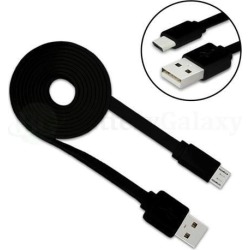 100X Micro USB Flat Noodle USB A to B Charger Data Cable Cord (U2A1-MCB-01SLV)