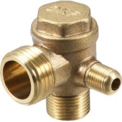 Air Compressor Check Valve 90 Degree Right Male Threaded Brass Connector 1/8' x 3/8' x 1/2'