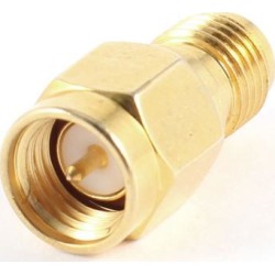 Antenna Connected Equipment SMA Female to RP-SMA Male Connector Gold Tone