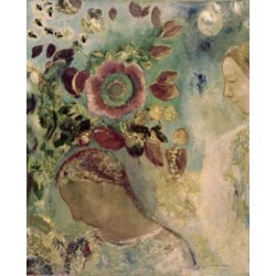 Posterazzi SAL260412 Two Girls Among the Flowers Ca 1905-12 Odilon Redon 1840-1916 French Oil on Canvas Museum of Fine Arts Houston Poster Print.
