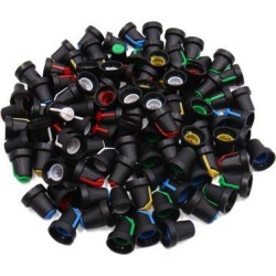 100pcs Plastic Car Audio Radio Potentiometer Control Knob Cap for 6mm Dia Shaft