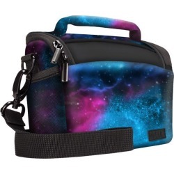 Bridge Camera Bag (Galaxy) with Rain Cover, Adjustable Dividers and Protective Neoprene Material by USA Gear